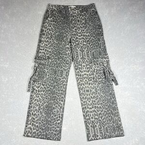 Disclosure Low Rise Baggy Cargo Brown | Black Leopard Wide Leg Jeans Sz 9/29